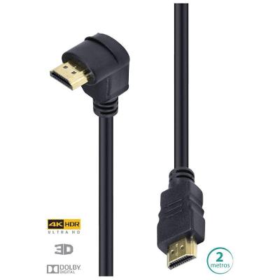 Cabo Hdmi 2.0 4K Ultra Hd 3D Conexao Ethernet Com 01 Conector 90O 2 Metros - H2090-2