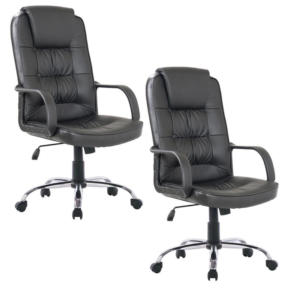 Kit 2 Cadeiras Giratórias Para Escritório Royal F03 Preto - 1