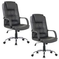 Kit 2 Cadeiras Giratórias Para Escritório Royal F03 Preto - 1