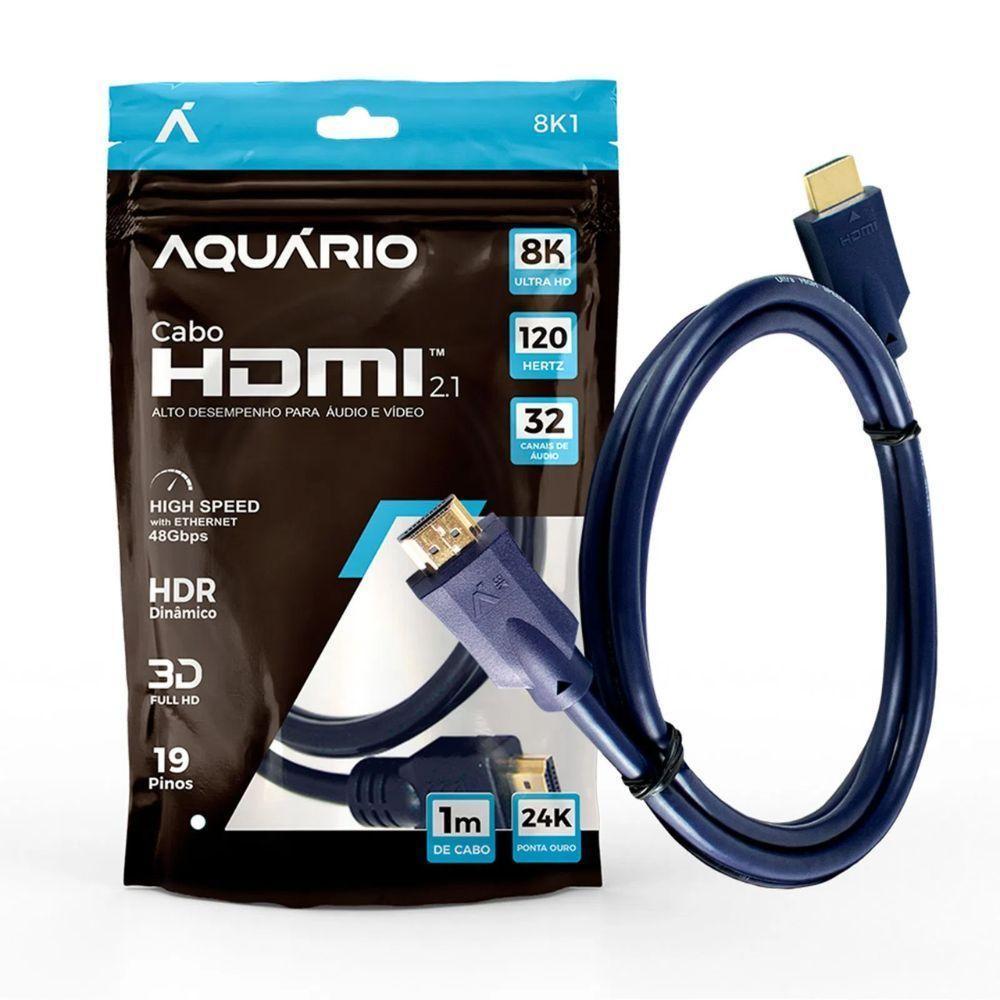 Cabo Hdmi Aquario 2.1 8K 3D 19 Pinos 1 Metro - 8K1 - 1
