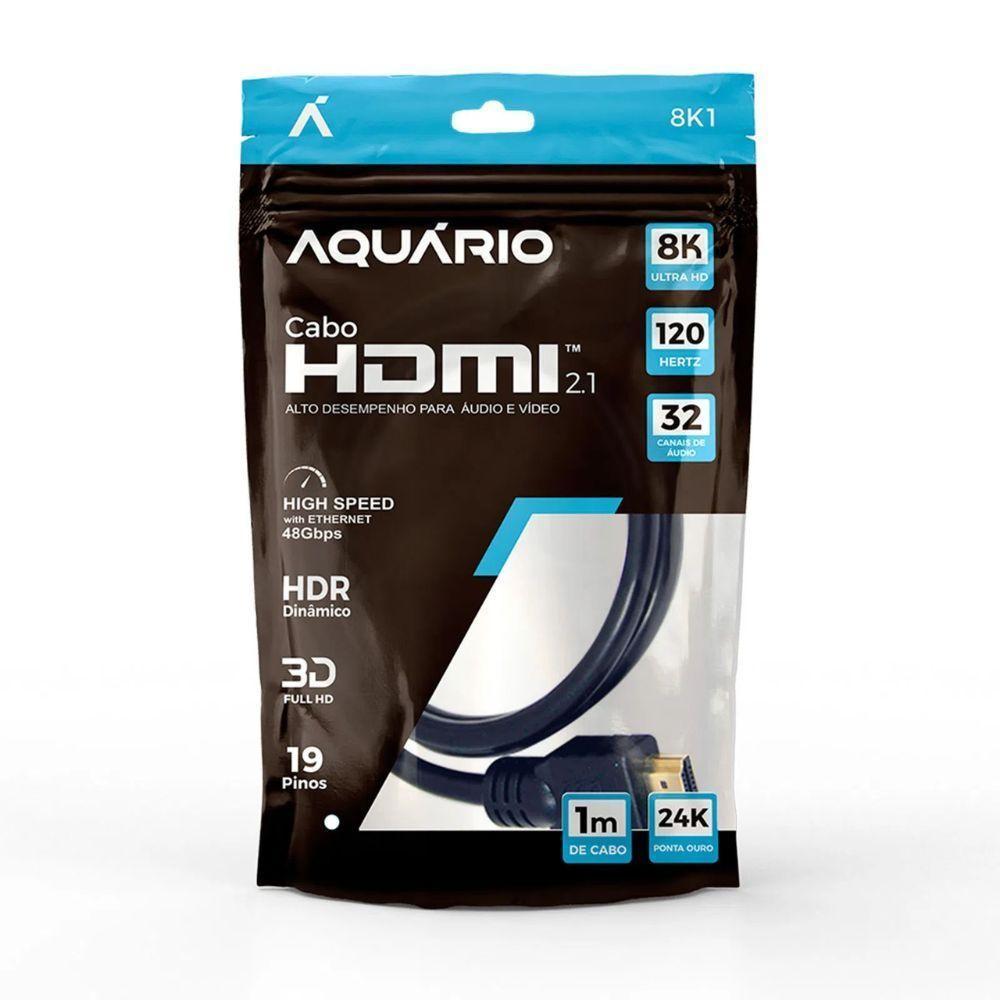 Cabo Hdmi Aquario 2.1 8K 3D 19 Pinos 1 Metro - 8K1 - 4