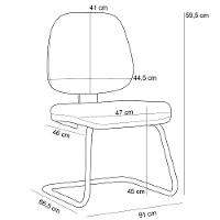 Cadeira Para Escritório Job L02 Fixa Crepe Verde Musgo - 2