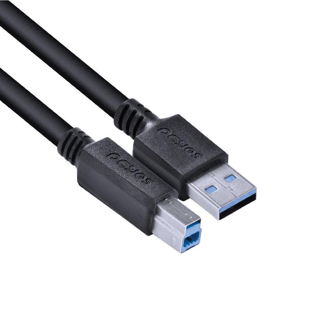 Cabo Para Impressora E Hd Externo Usb A 3.0 Macho Para Usb B 3.0 Macho 28Awg Puro Cobre 2 Metros - 2