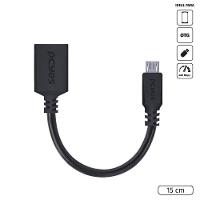 Adaptador Otg Micro Usb Para Usb 2.0 15Cm Preto Conexão Com Celulares Smartphones Tablets - Pamup-15 - 1