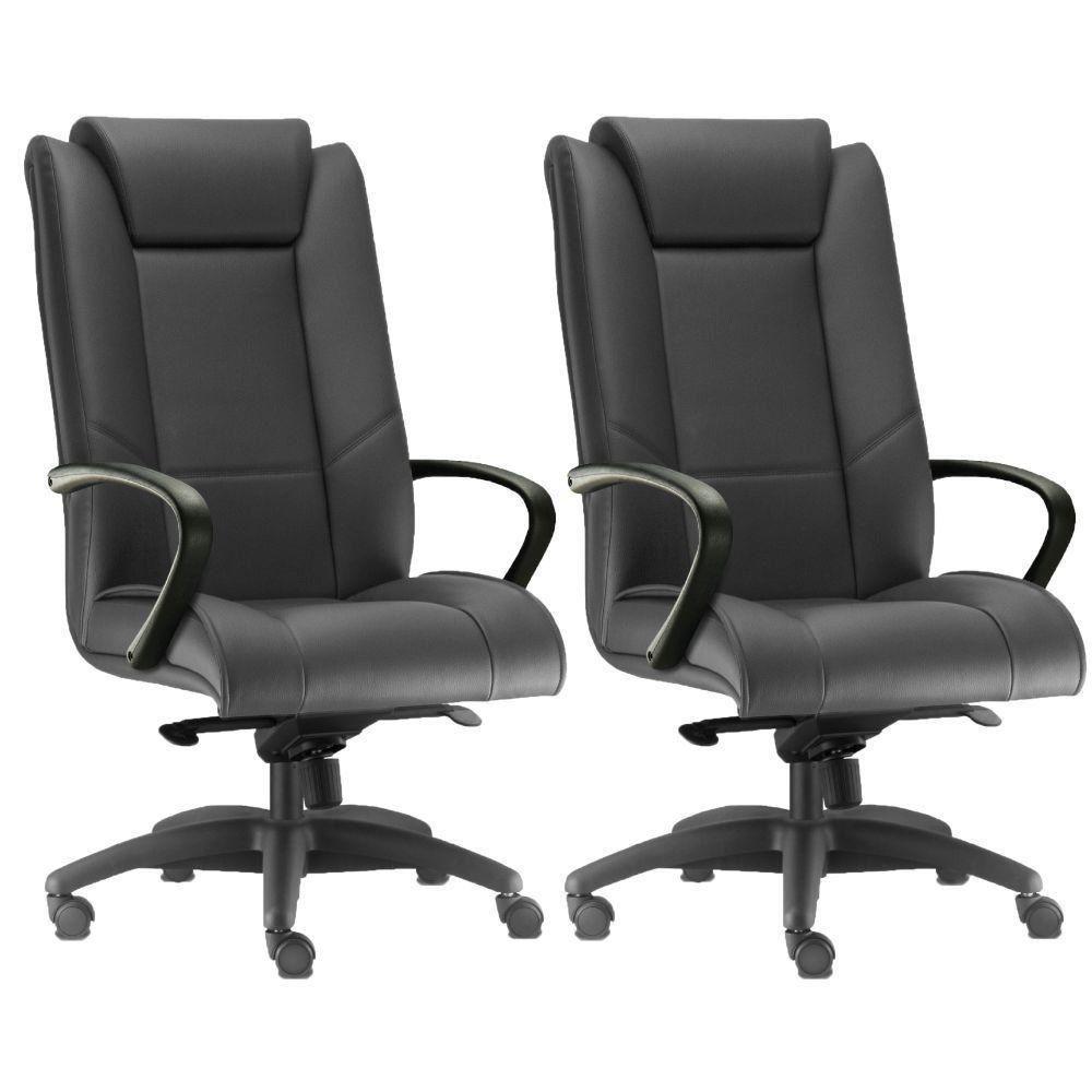 Kit 2 Cadeiras De Escritório Presidente Preto - 1