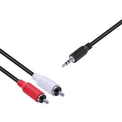 Cabo De Audio 2 Rca Macho Para P2 3.5Mm Macho 28Awg Puro Cob