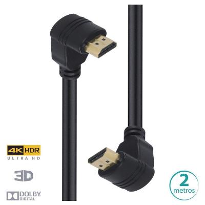 Cabo Hdmi 2.0 4K Ultra Hd 3D Conexao Ethernet Conectores 90* 2 Metros - H20B90-2