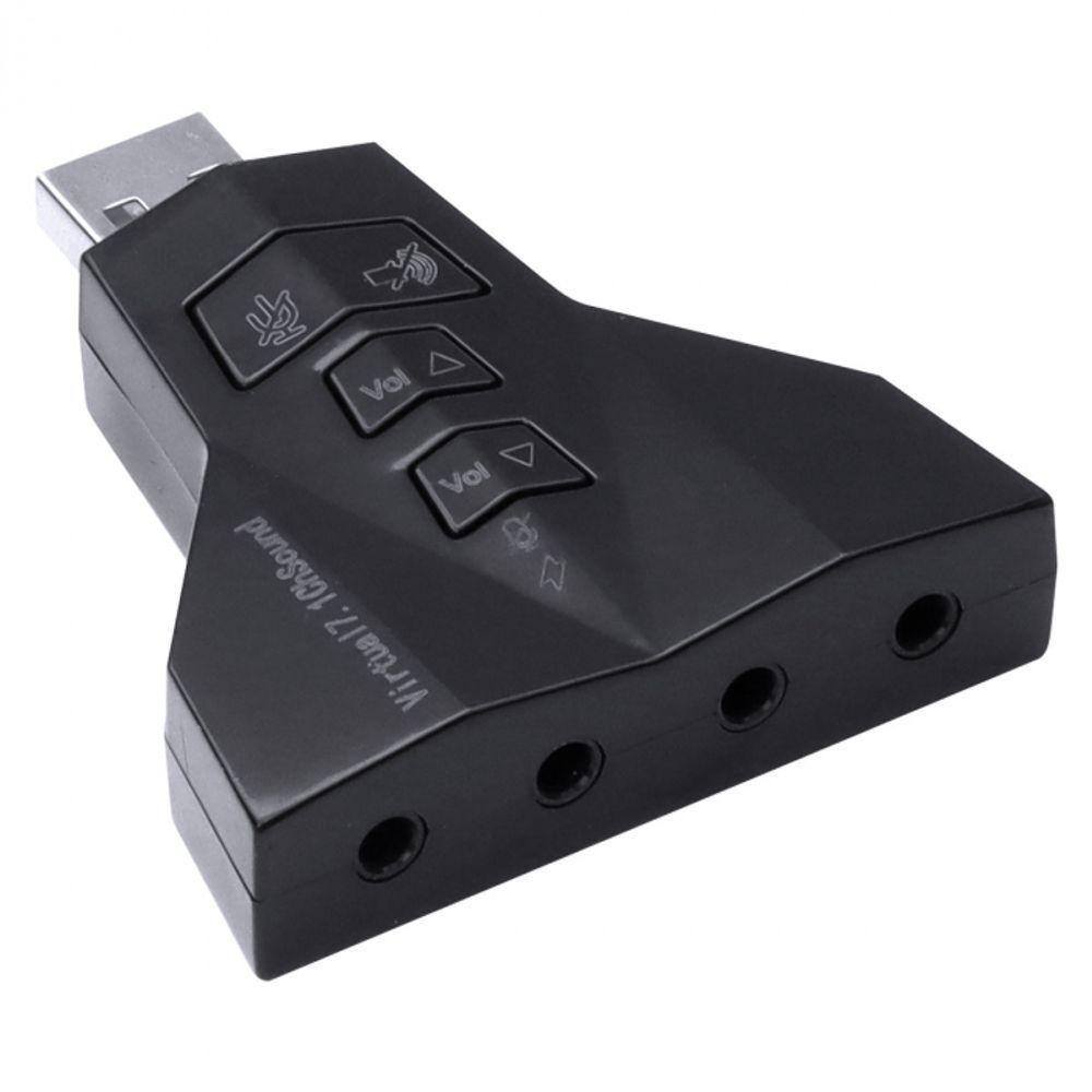 Adaptador Placa De Som Usb 4 Portas P2 - Compativel Com Ps3 - A4Pusbm - 1