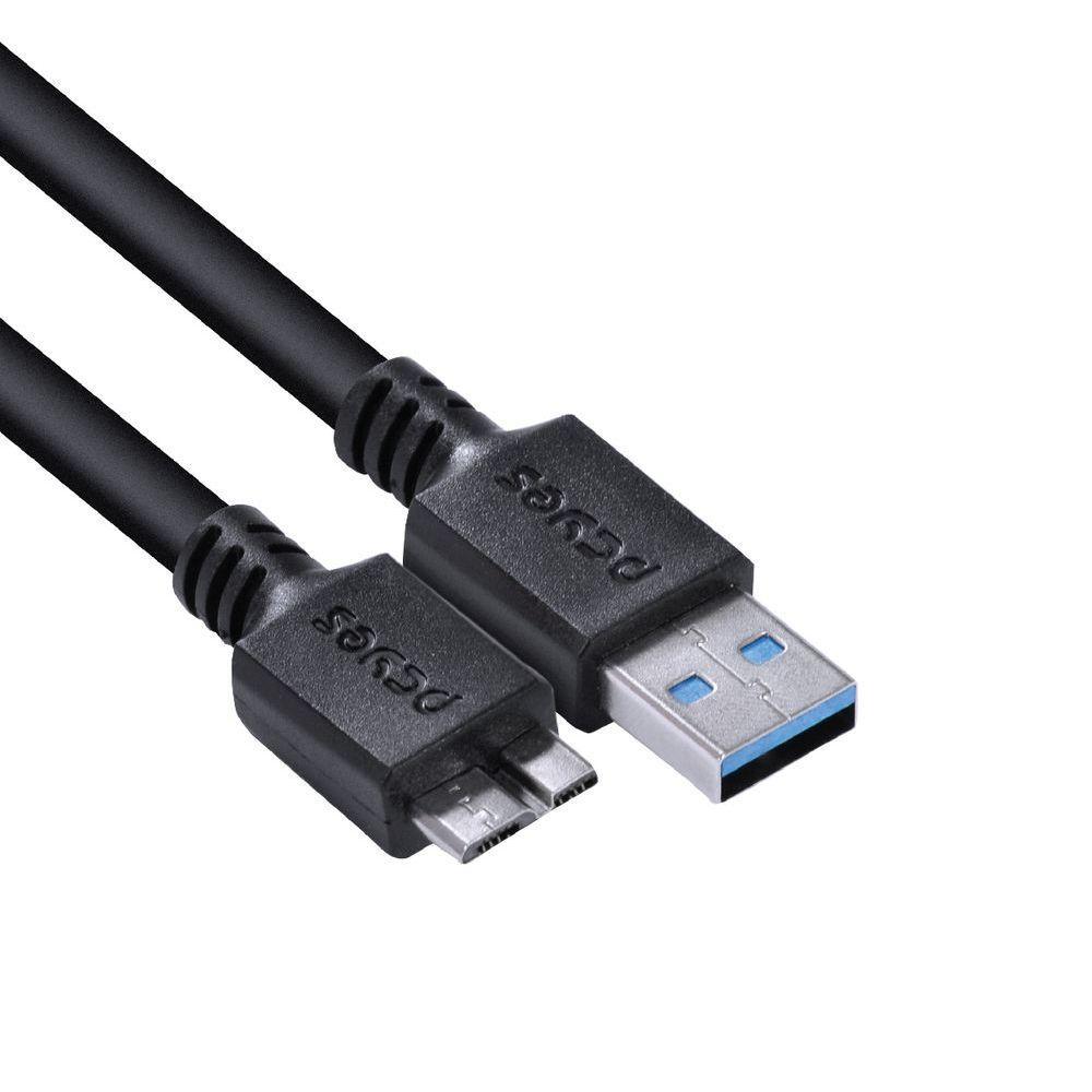 Cabo Para Hd Externo Usb A 3.0 Macho Para Micro Usb B 3.0 (10 Pinos) Macho 28Awg Puro Cobre 2 Metros - 6