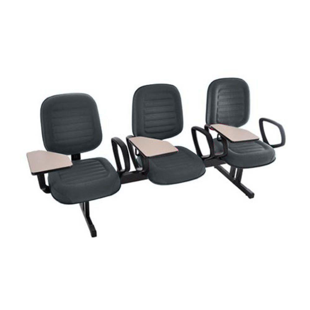 Cadeira Em Longarina Com Prancheta Linha Blenda Cinza - 1