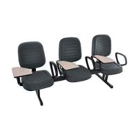 Cadeira Em Longarina Com Prancheta Linha Blenda Cinza - 1