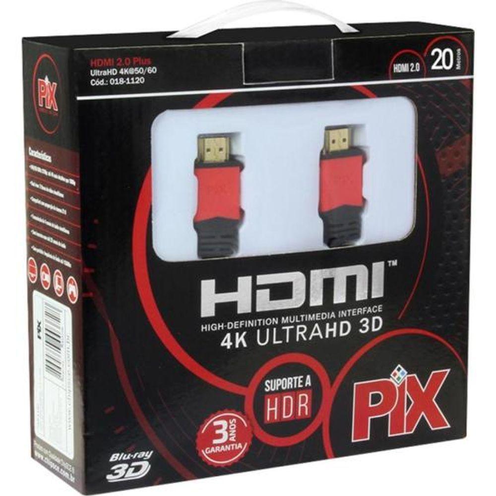 Cabo Hdmi 2.0 4K 19P Com Filtro 20M Pix - 2