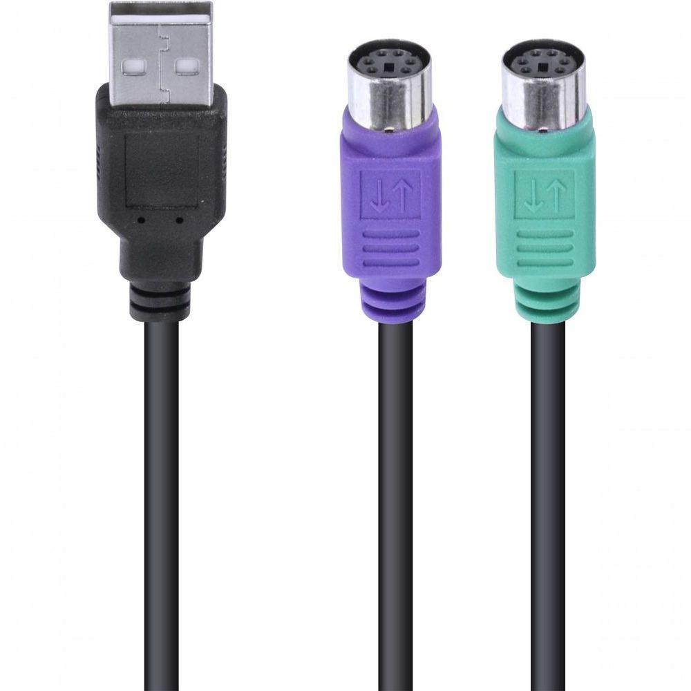 Cabo Adaptador Ps2 Femea X Usb Macho 30 Cm - Usbps-2 - 2