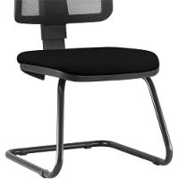 Kit 02 Cadeiras De Escritório Recepção Fixa Zip Crepe Preto - 2