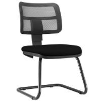 Kit 02 Cadeiras De Escritório Recepção Fixa Zip Crepe Preto - 5