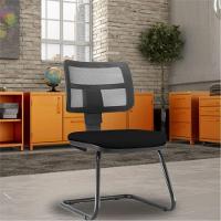 Kit 02 Cadeiras De Escritório Recepção Fixa Zip Crepe Preto - 6