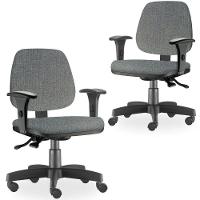 Kit 02 Cadeiras De Escritório Job L02 Cinza Escuro - 1