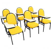 Kit Com 6 Cadeiras Para Auditórios Linha Hotel Amarelo - 1