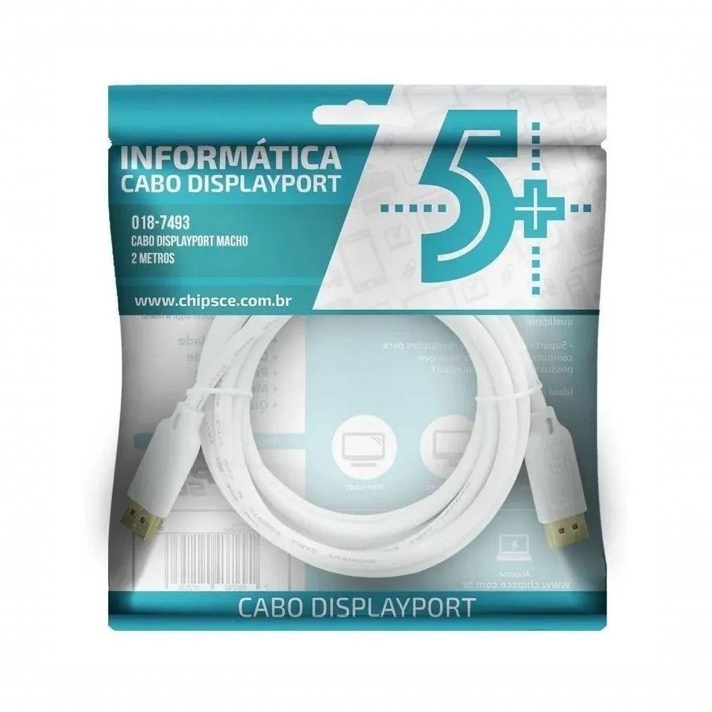 Cabo Displayport Macho X Macho 2 Metros Branco - 1