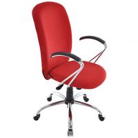 Cadeira Presidente Com Braços E Base Cromada Lombar Vermelho - 1