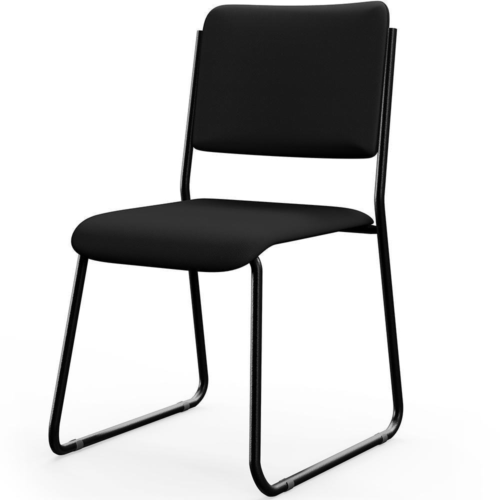 Kit 03 Cadeiras Hoteleira Auditório Empilhável Inter L02 Facto Preto - 8