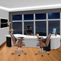 Kit 03 Cadeiras de Escritório Presidente e Diretor Giratória com Regulagem de Altura Akon Pu Preto Gran Belo - 9