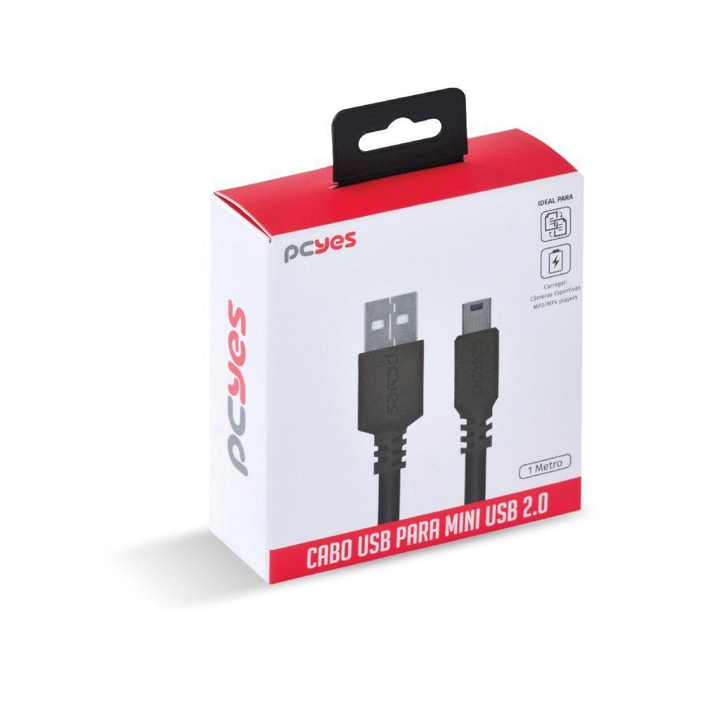 Cabo Usb A 2.0 Macho Para Mini Usb B Macho 28Awg Puro Cobre 1 Metro - Puanm2-1 - 3