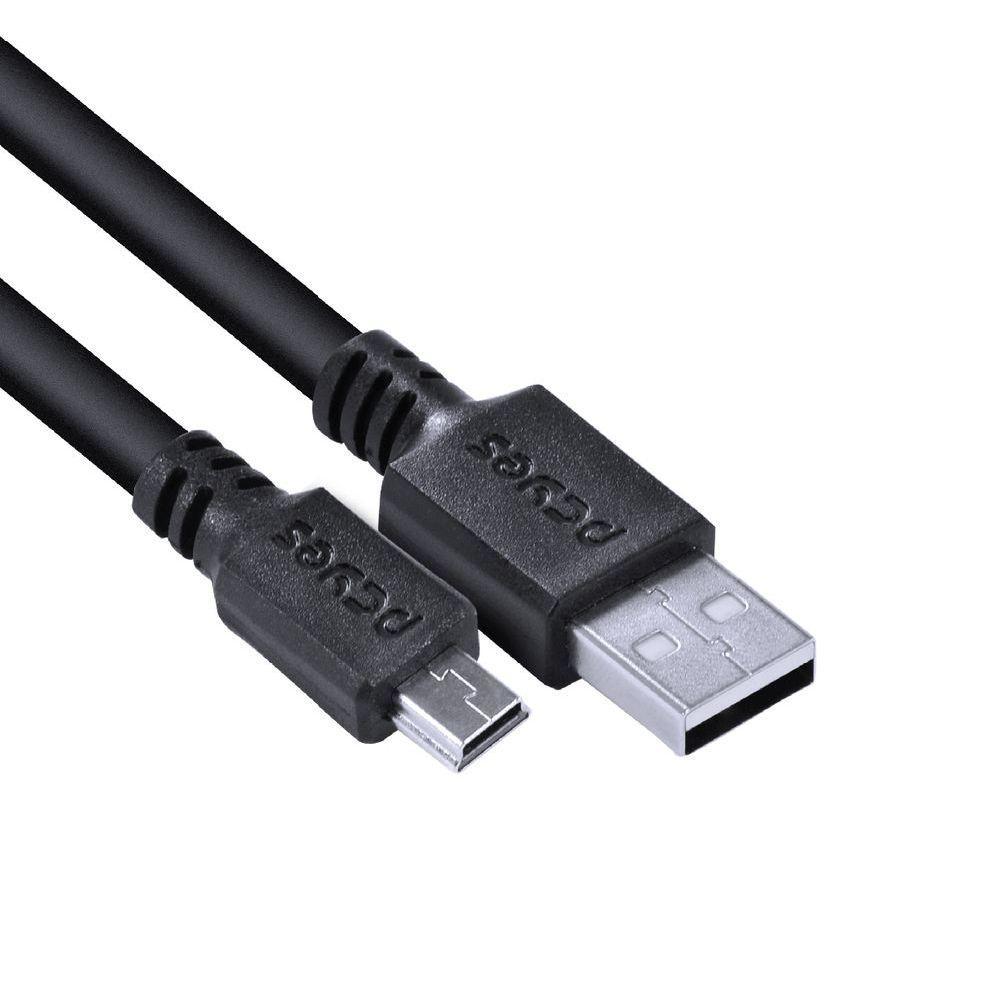 Cabo Usb A 2.0 Macho Para Mini Usb B Macho 28Awg Puro Cobre 1 Metro - Puanm2-1 - 5