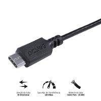 Cabo Usb A 2.0 Para Usb Tipo C Para Celular Smartphone 50Cm Preto - Puacp-05 - 8