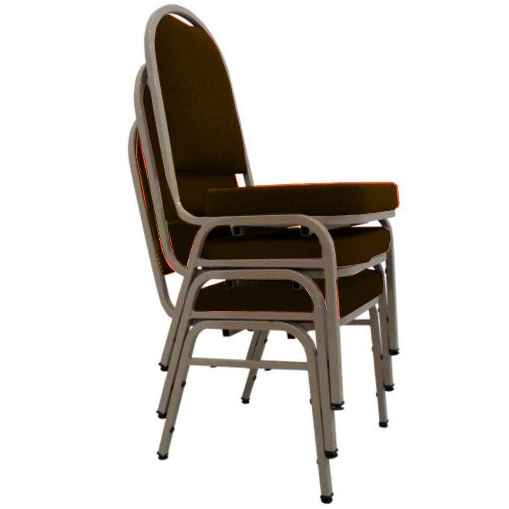 03 Cadeiras Para Hotel E Auditório Linha Hotel Marrom - 1
