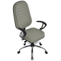 Cadeira Presidente Com Base Cromada Linha Blenda Cinza - 2