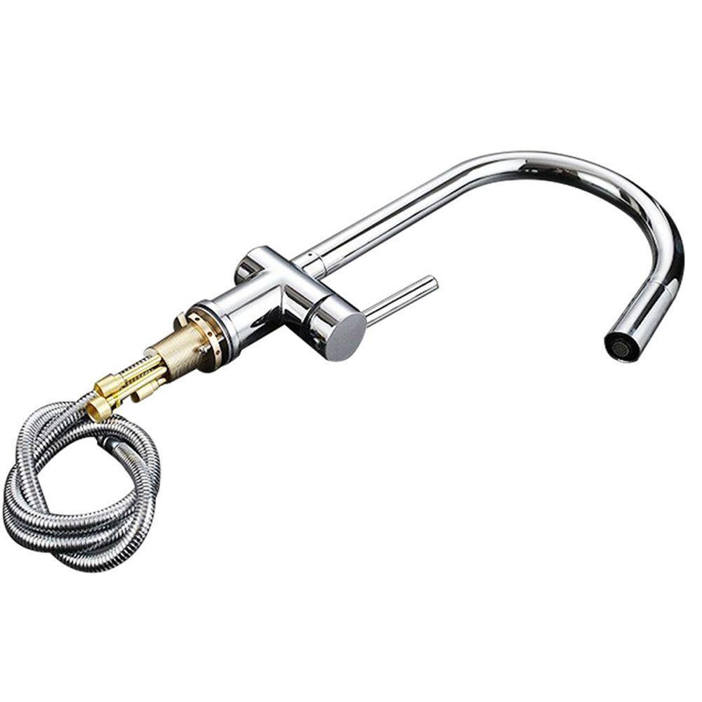 Torneira Bancada Ducha Retratil 2 Modos De Jato Quente Frio - 1