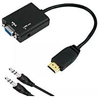 Hdmi Para Vga Com áudio P2 Conversor Adaptador De Vídeo - 1