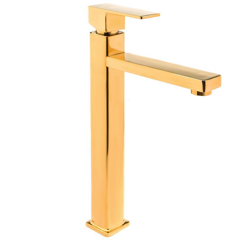 Torneira Bica Alta Banheiro/lavabo/pia Luxo Dourado - 1
