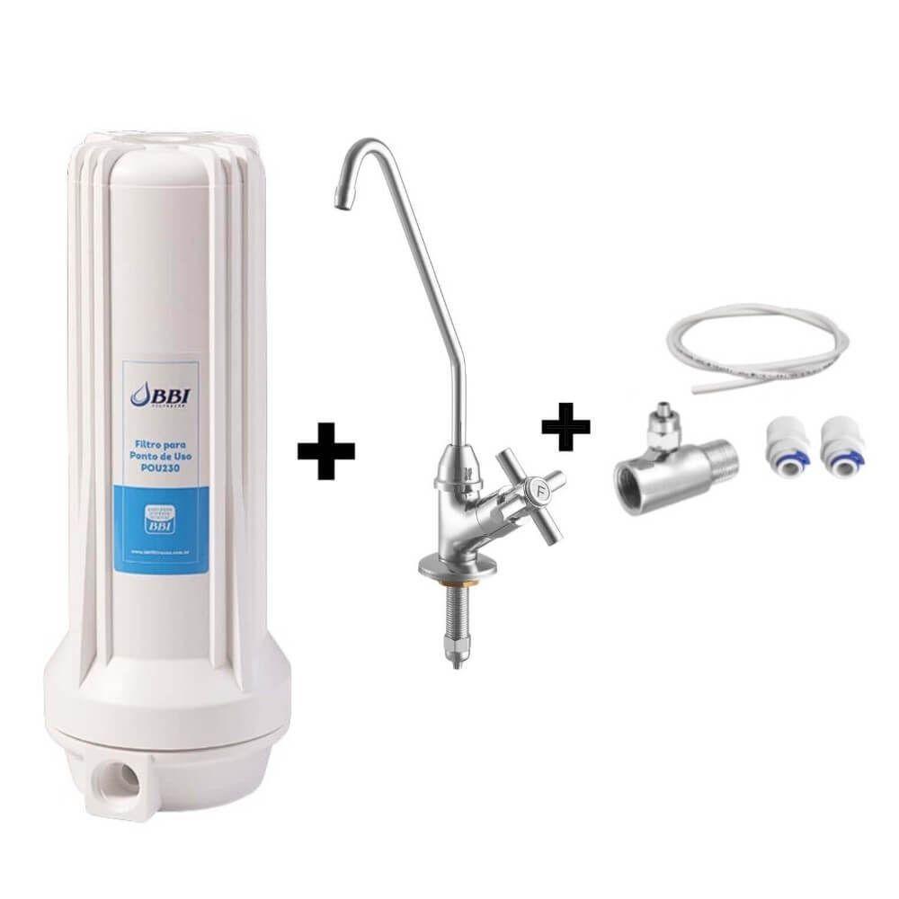 Filtro Bbi 230+ Torneira Faucet Bancada 1/4 De Volta + Kit - 1