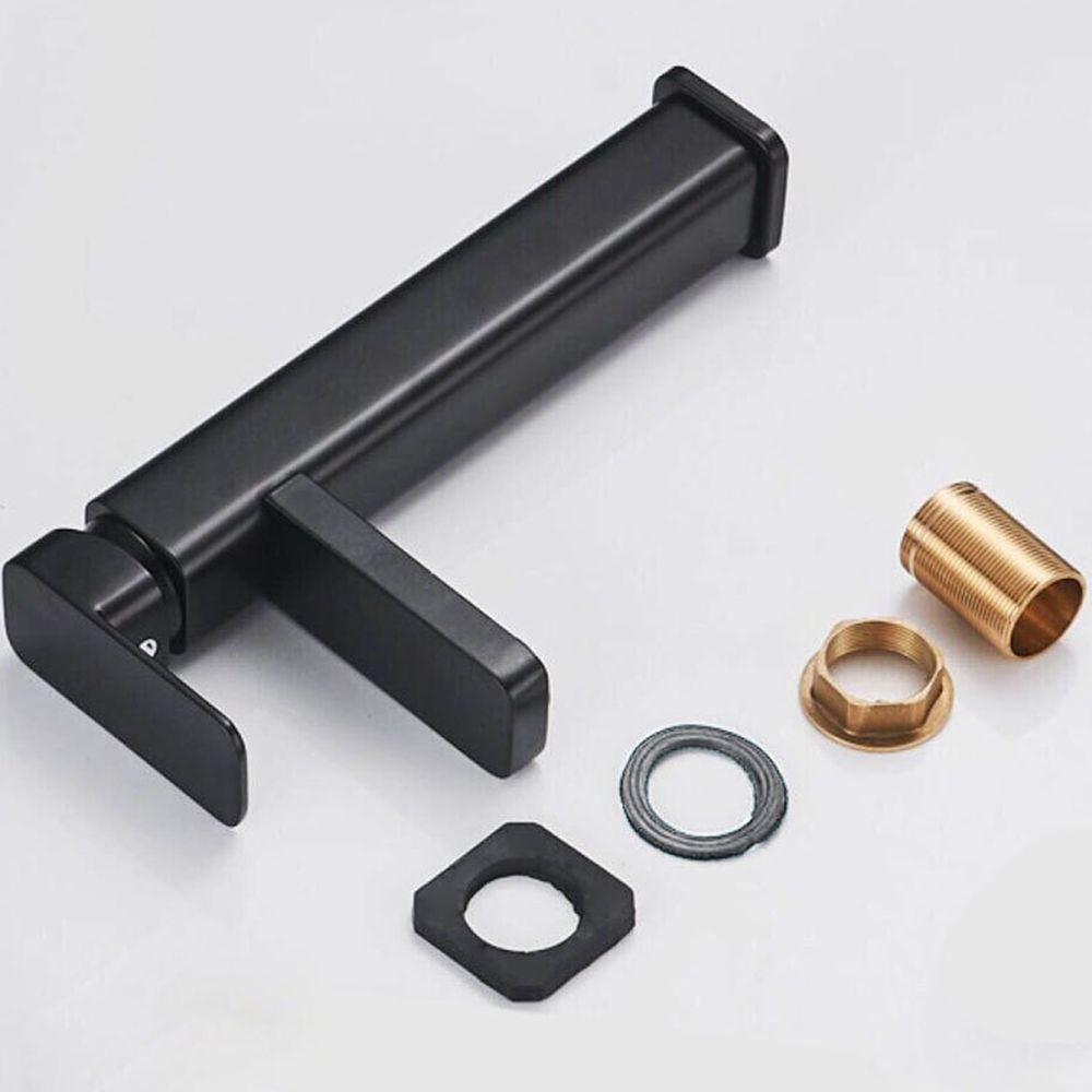 Torneira Monocomando Misturador 29cm Lorben Banheiro Quadrada Alta Preto Fosco - 4