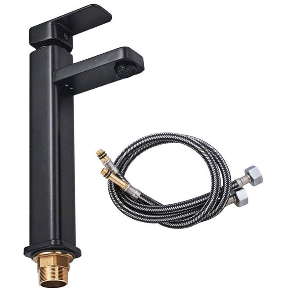 Torneira Monocomando Misturador 29cm Lorben Banheiro Quadrada Alta Preto Fosco - 5