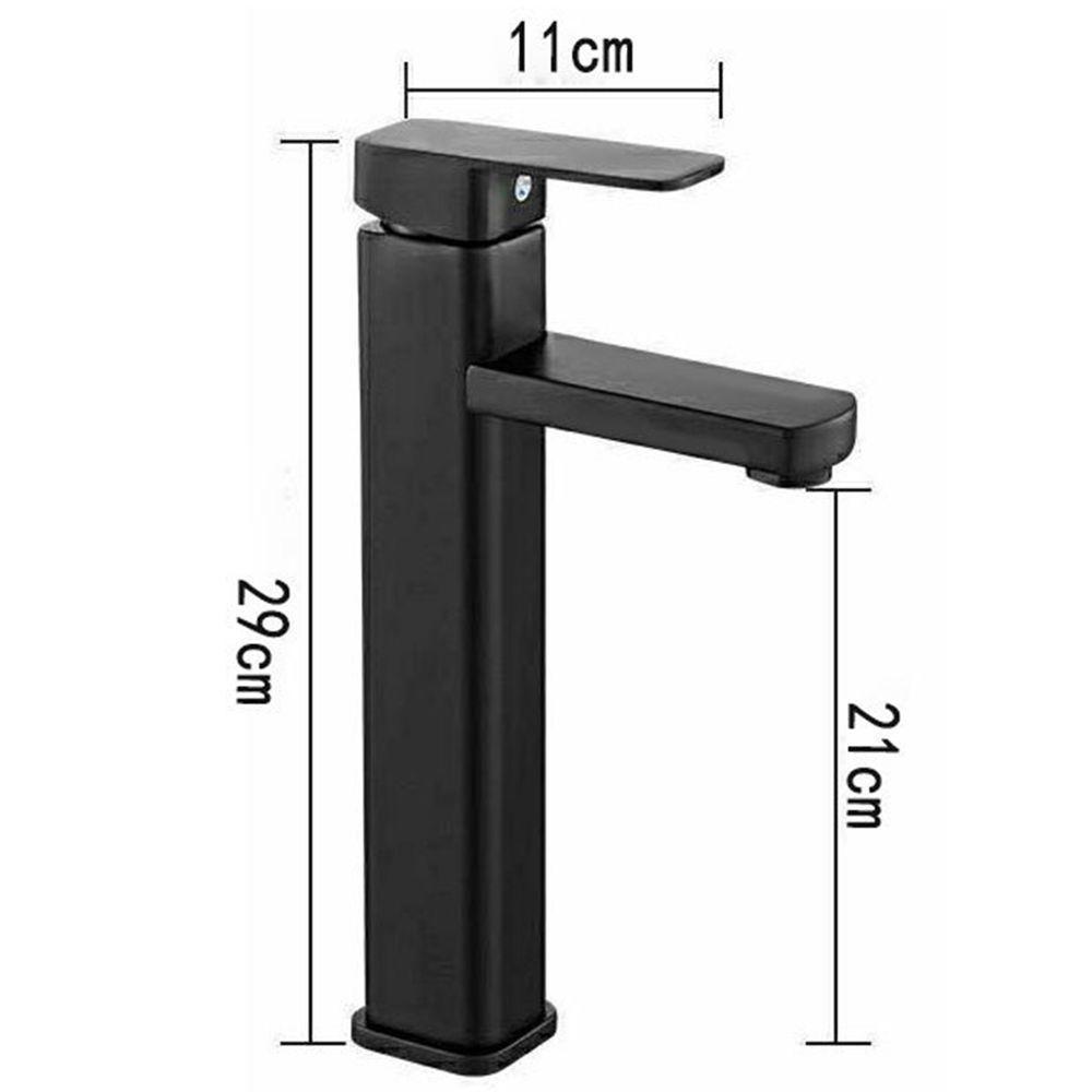 Torneira Monocomando Misturador 29cm Lorben Banheiro Quadrada Alta Preto Fosco - 6