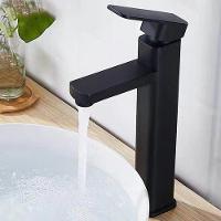 Torneira Monocomando Misturador 29cm Lorben Banheiro Quadrada Alta Preto Fosco - 3