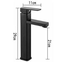 Torneira Monocomando Misturador 29cm Lorben Banheiro Quadrada Alta Preto Fosco - 6