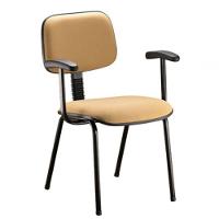 Cadeira Secretária Fixa Palito Com Braços Square Amarelo - 1