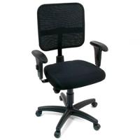 Cadeira Secretária Com Braços Linha Tela Mesh Preto - 1