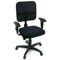 Cadeira Secretária Com Braços Linha Tela Mesh Preto - 2