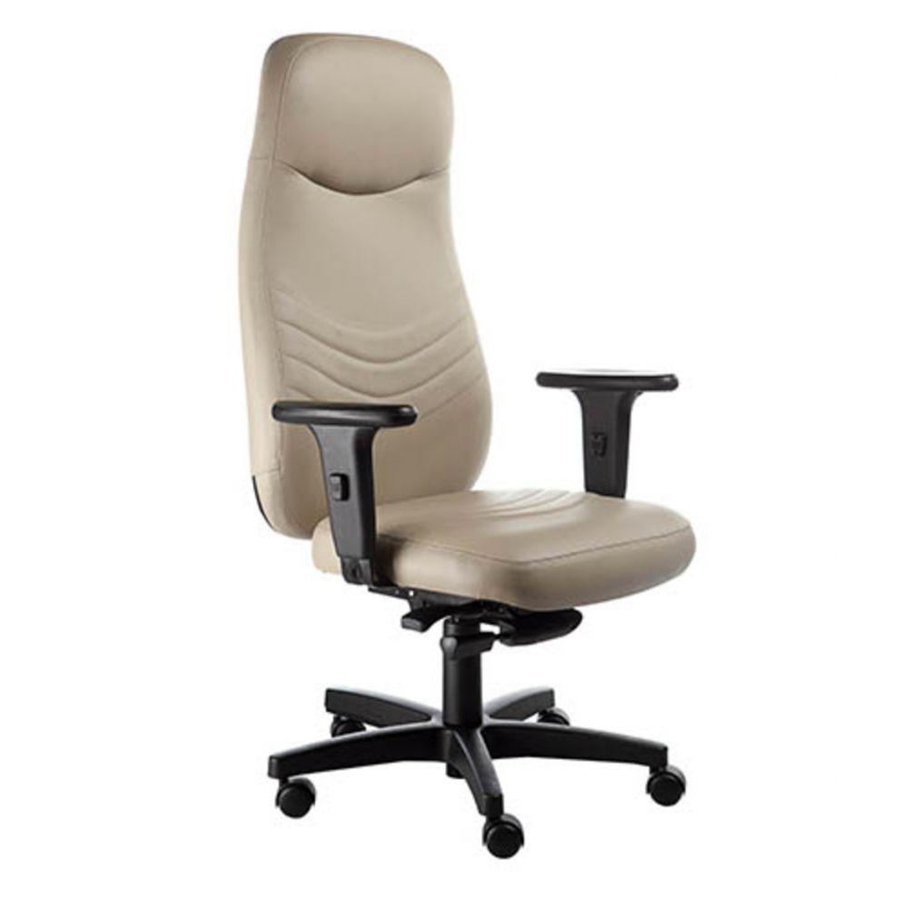 Cadeira Presidente Giratória Com Braços Linha Veneza Bege - 2