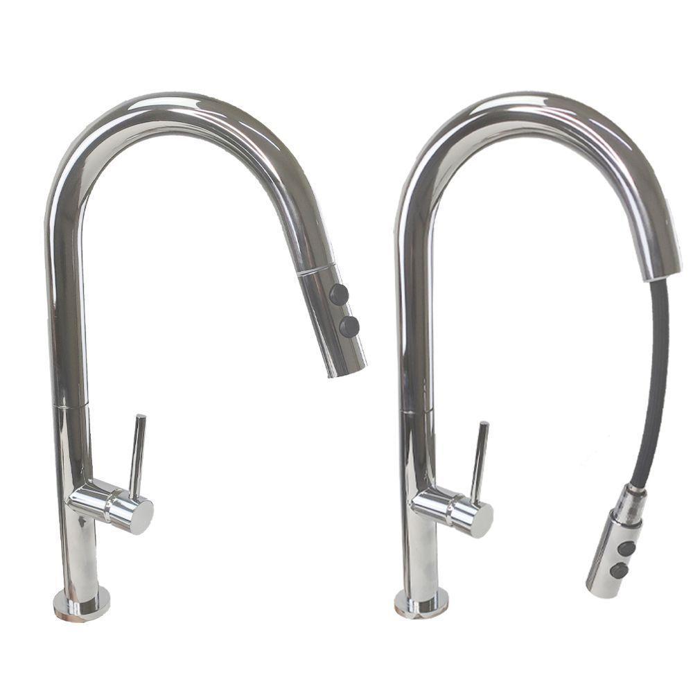 Torneira Gourmet Cozinha Ducha Retratil 2 Modos De Jato Bancada Monocomando Quente Frio - 2