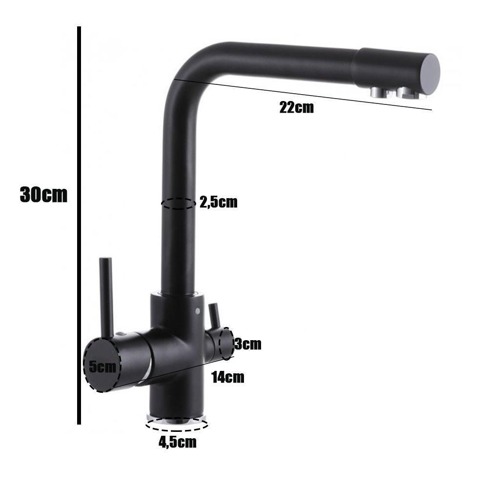 Torneira 360 Luxo Filtro Misturador Quente Frio Mesa Cuba - 2