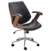 Cadeira de Escritório Diretor Giratória com Regulagem de Altura Akon Pu Preto Gran Belo - 1