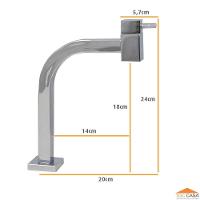 Torneira De Cuba Quadrada Link 90° Baixa Mesa Cromada 1199 - 2