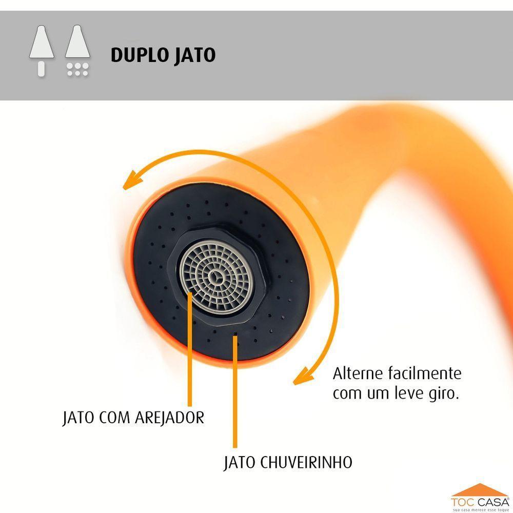 Torneira c/Filtro Cozinha Mesa Cone Gourmet Laranja - 2