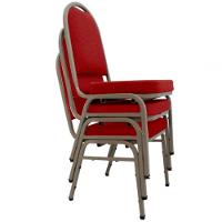 03 Cadeiras Para Hotel E Auditório Linha Hotel Vermelho - 1
